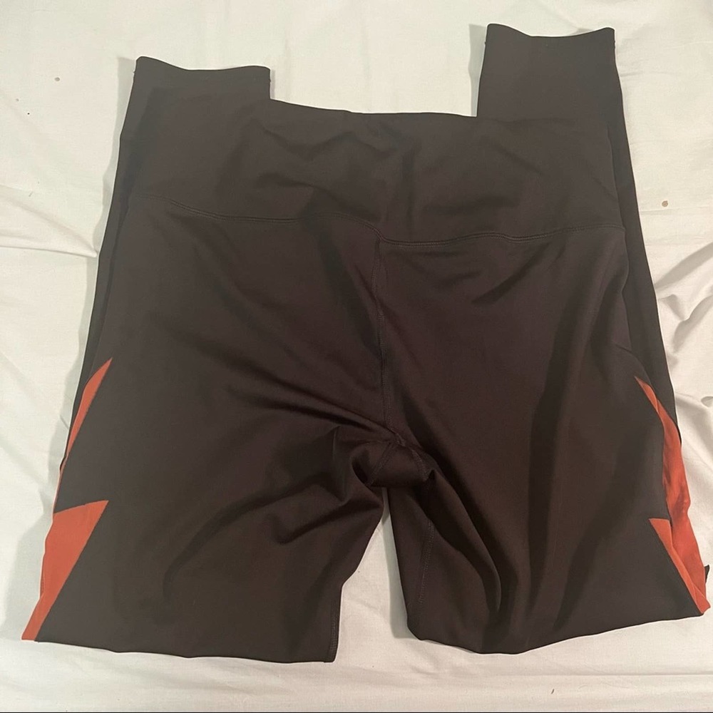 Death Wish Coffee Death Bolt Black & Orange Mesh Lightning Bolt Leggings XL - Picture 8 of 8